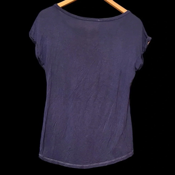 Lois jeans T-shirt, white and blue. Casual top, size Large L - Picture 2 of 4